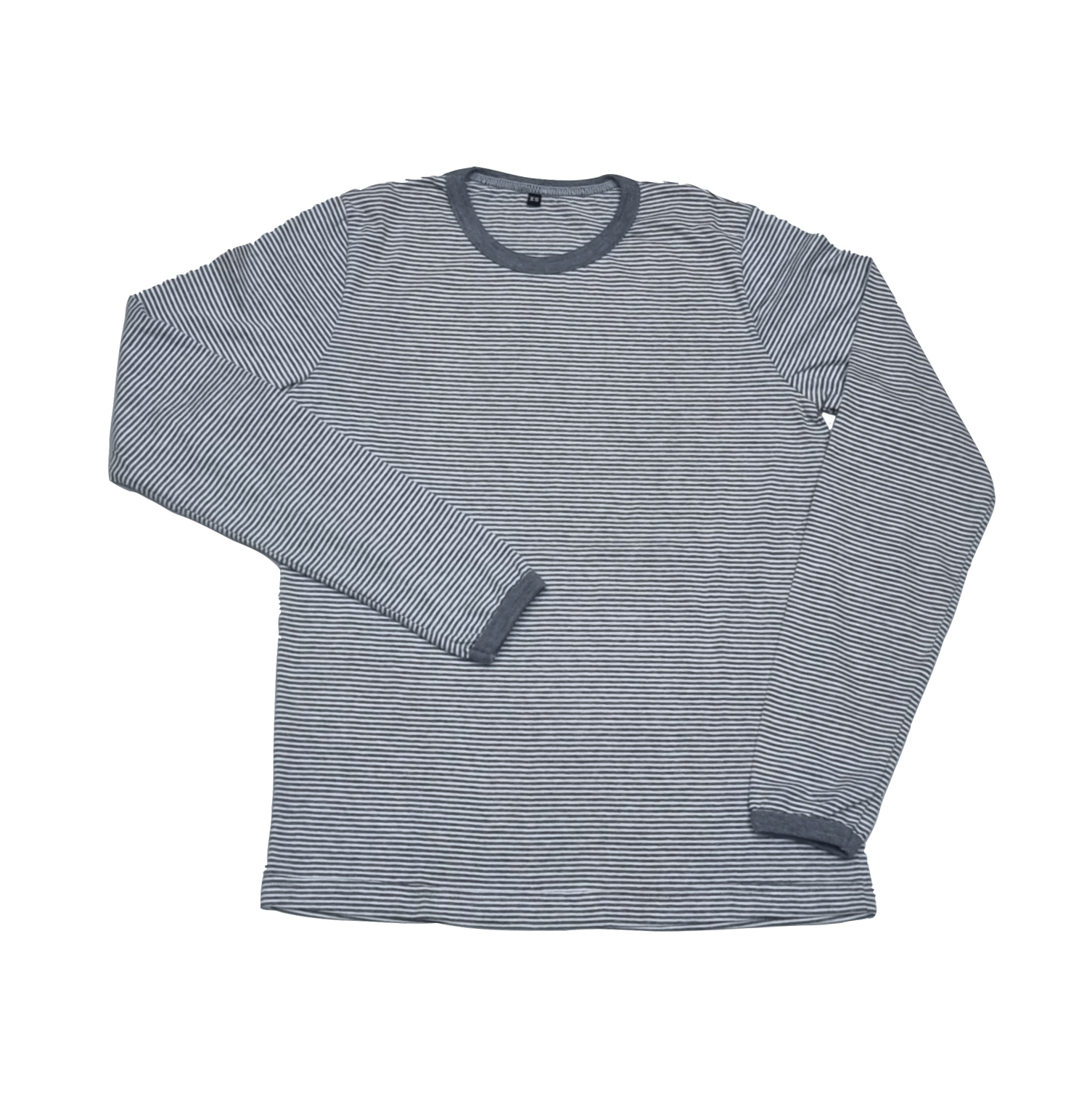 pijama algodon rayado largo mujer gris remera
