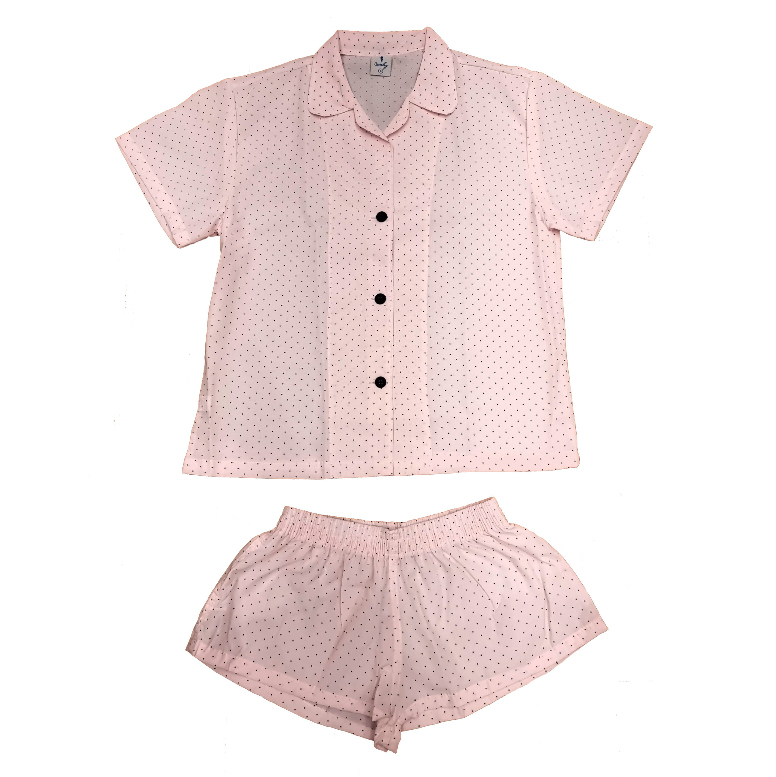 pijama camisero mujer corto rosa